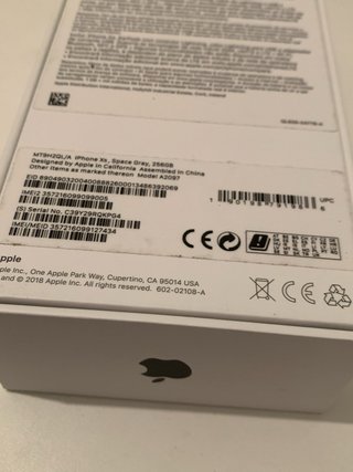 Scatola originale iPhone XS 256GB