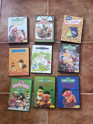 Lote 9 DVDs Barrio Sésamo y Cuentos Infantiles