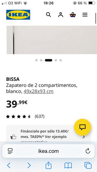 Zapatero Ikea Bissa Blanco