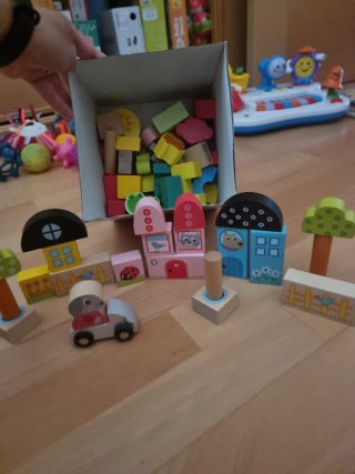 Bloques de construcción de madera para bebés