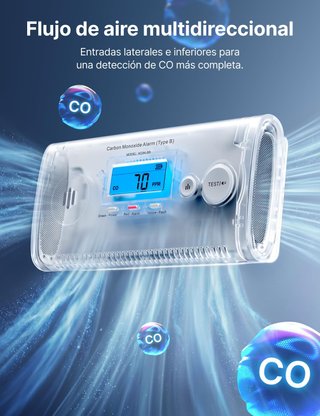 Detector/Alarma Monóxido Carbono (CO)