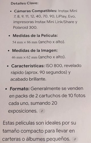 Lote 5 Packs Fuji Instax Mini 20 Hojas
