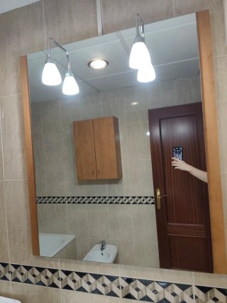 Conjunto 2 armarios de baño madera y espejo