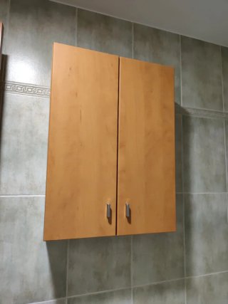 Conjunto 2 armarios de baño madera y espejo