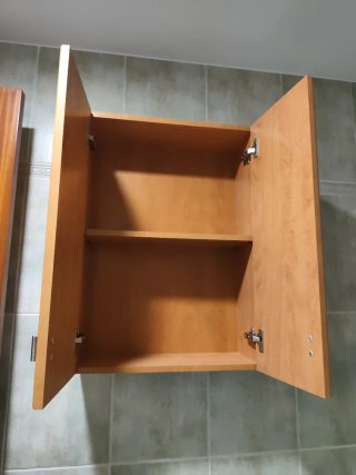 Conjunto 2 armarios de baño madera y espejo