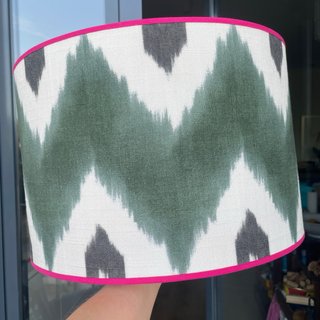 Pantalla lámpara verde Ikat