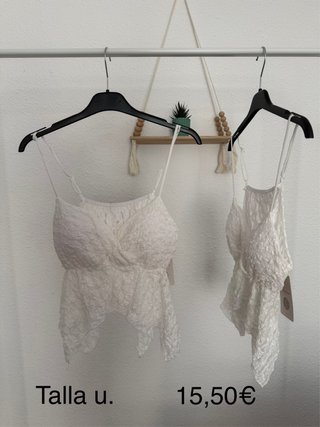 Top calado blanco talla única