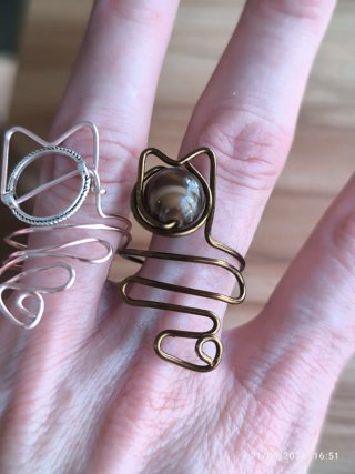 Anillos de alambre Gatitos Ajustables