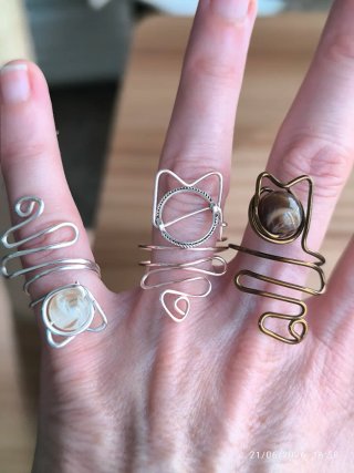 Anillos de alambre Gatitos Ajustables