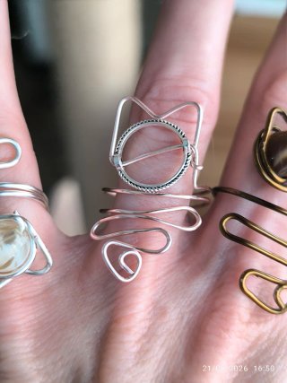 Anillos de alambre Gatitos Ajustables