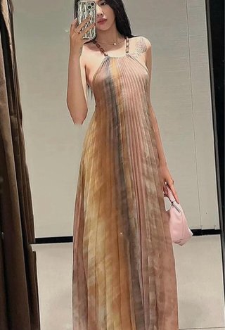 Vestido Zara Tie Dye Plisado