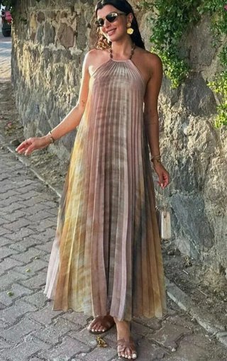 Vestido Zara Tie Dye Plisado