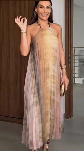 Vestido Zara Tie Dye Plisado