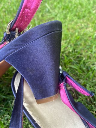 Zapatos Enoir Talla 41 Azul Marino con Flores