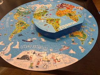 Puzzle Mappa Mondo Rotondo 250 Pezzi