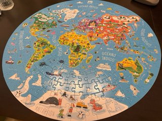 Puzzle Mappa Mondo Rotondo 250 Pezzi