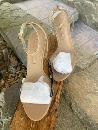 Sandalias tacón beige T.38