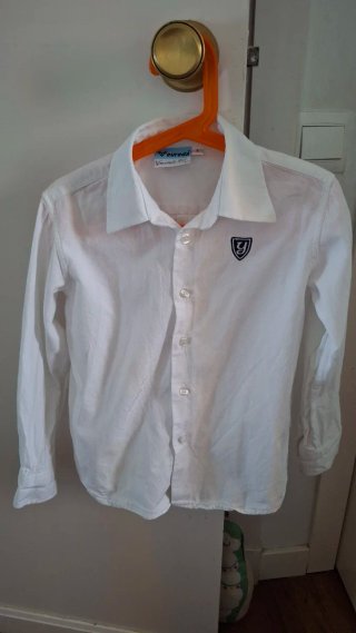 Camisa Yago School Talla 5 Blanca Niños de 6-7 año