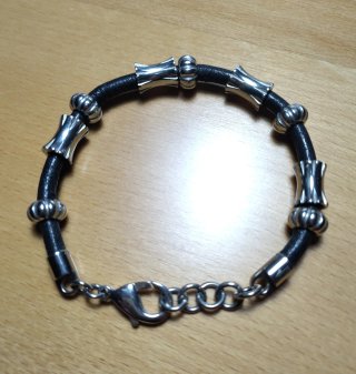 Pulsera Lotus Style Cuero y Acero