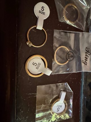 Lote 5 Anillos Acero Inoxidable Talla 5