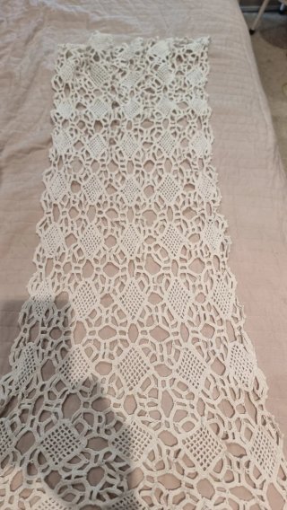 5 Manteles Crochet Beige/Blanco hecho a mano