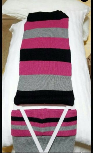Gorro y bufanda Camp Rock gris y rosa