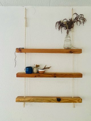 Estantería/baldas de madera colgante (80cm largo)