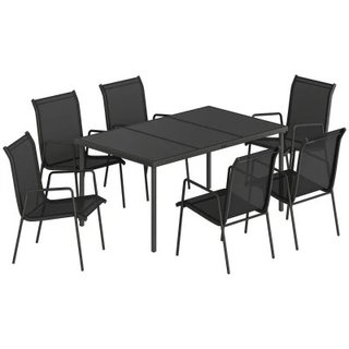 Outsunny Set da Esterno 7pz con 6 Sedie e Tavolino