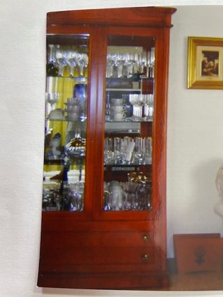 Vitrina Elegante Cerezo Cristal Madera