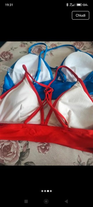 Costume da bagno donna blu e rosso