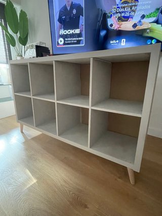 Estantería Kallax Ikea gris pintado a mano
