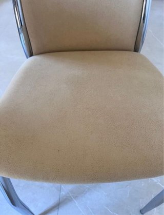 4 Sillas Comedor Beige Tapizadas Metal