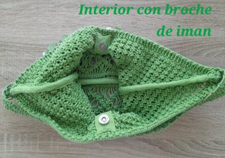 Bolso verde de algodon con lentejuelas ,de India.