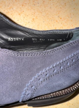 Zegna Zapatos de Ante Azul Marino