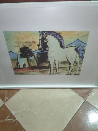 Cuadro antiguo Caballo Picasso litografía