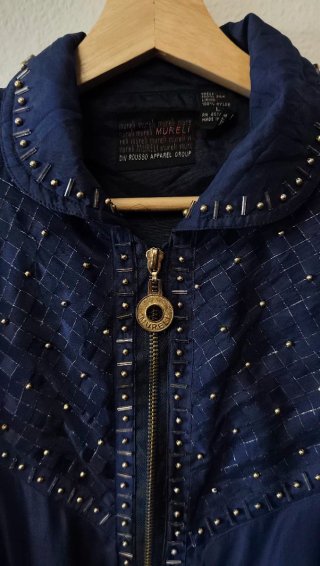 Chaqueta Vintage Azul / Detalles Dorado.