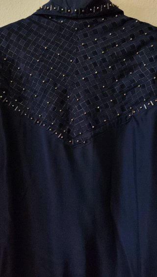 Chaqueta Vintage Azul / Detalles Dorado.