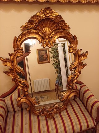 Espejo Antiguo Dorado