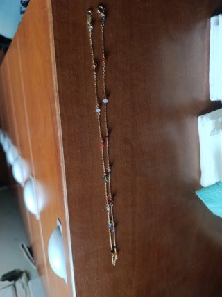 Cadena oro 18kl con piedras coloridas