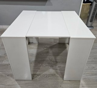 Mesa comedor extensible blanca