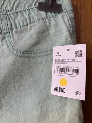 Pantalón verde claro elástico verano