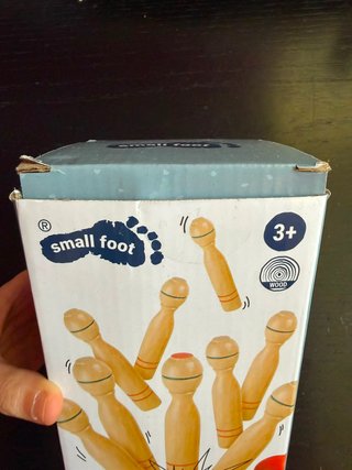 Juego bolos madera natural con 2 bolas
