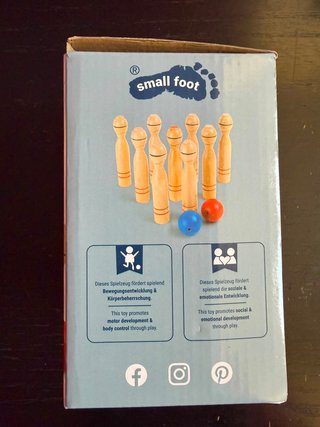 Juego bolos madera natural con 2 bolas