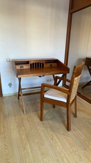 Escritorio y Silla Rústico Mexicano Madera
