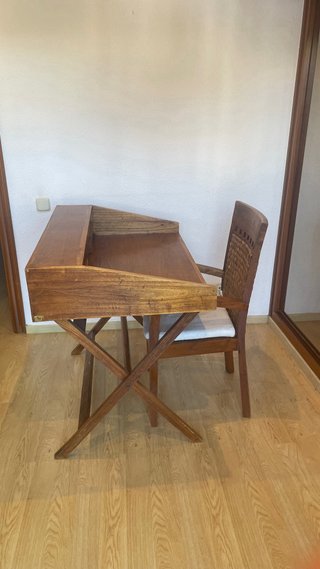 Escritorio y Silla Rústico Mexicano Madera
