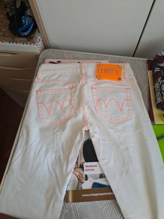 Pantalón Met Talla 28 Blanco