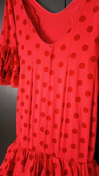 Vestido Flamenca Rojo Lunares