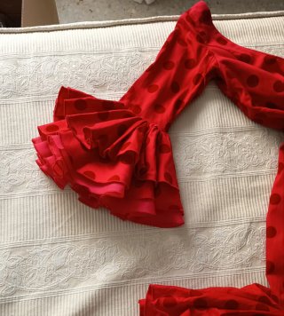 Vestido Flamenca Rojo Lunares