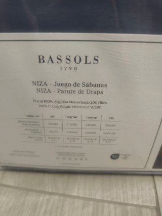Juego Sábanas Bassols Niza Cama 150/160
