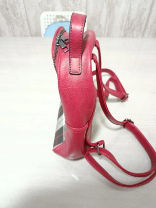 Mochila cuadros roja y negra